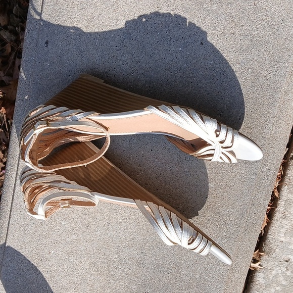 MONTEGO BAY CLUB WHITE Sandal Open Toe Wedge Heel Ankle Strap Size 9 - Picture 7 of 10